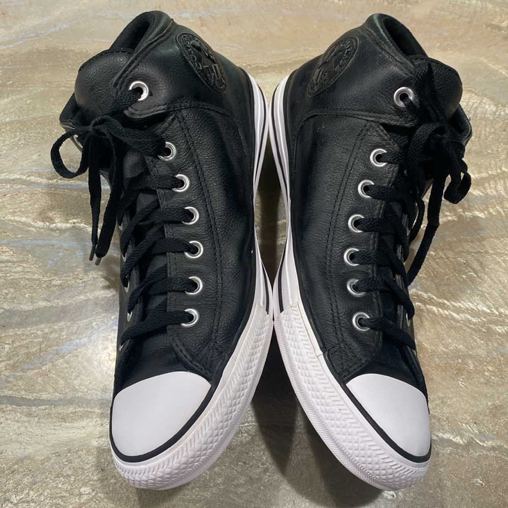 Converse CT All Star Leather Hi Black Sneakers Shoes Men’s 11 / Women’s 13 - Picture 3 of 9